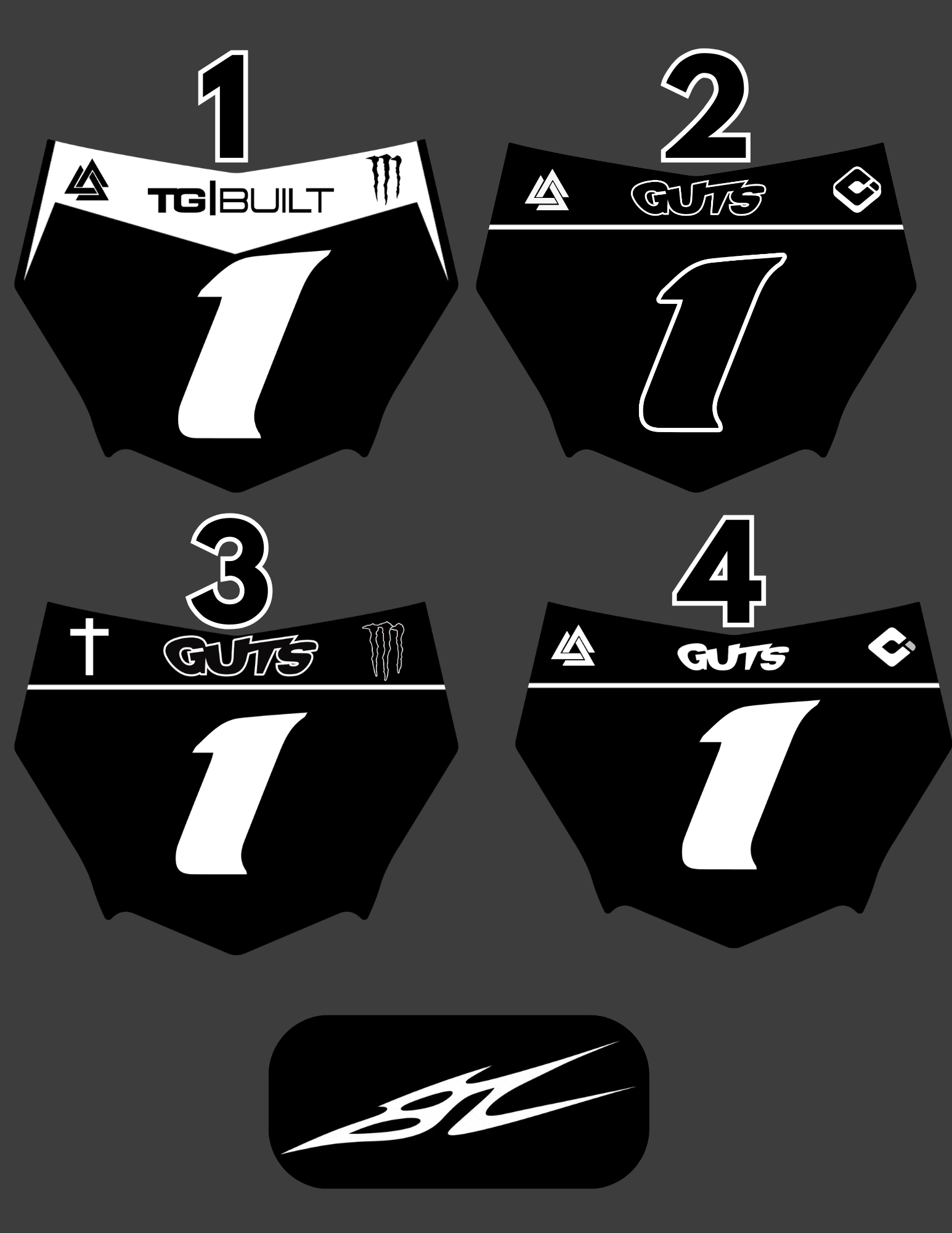 Pre-made Vented Motocutz E-moto Number Plate